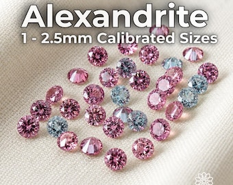 Alexandrite: 1mm & 2mm Round Cut Lab Stones for Fine Jewellery