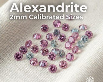 Round Cut Alexandrite: 2mm Calibrated Sizes - Lab Stones for Fine Jewellery