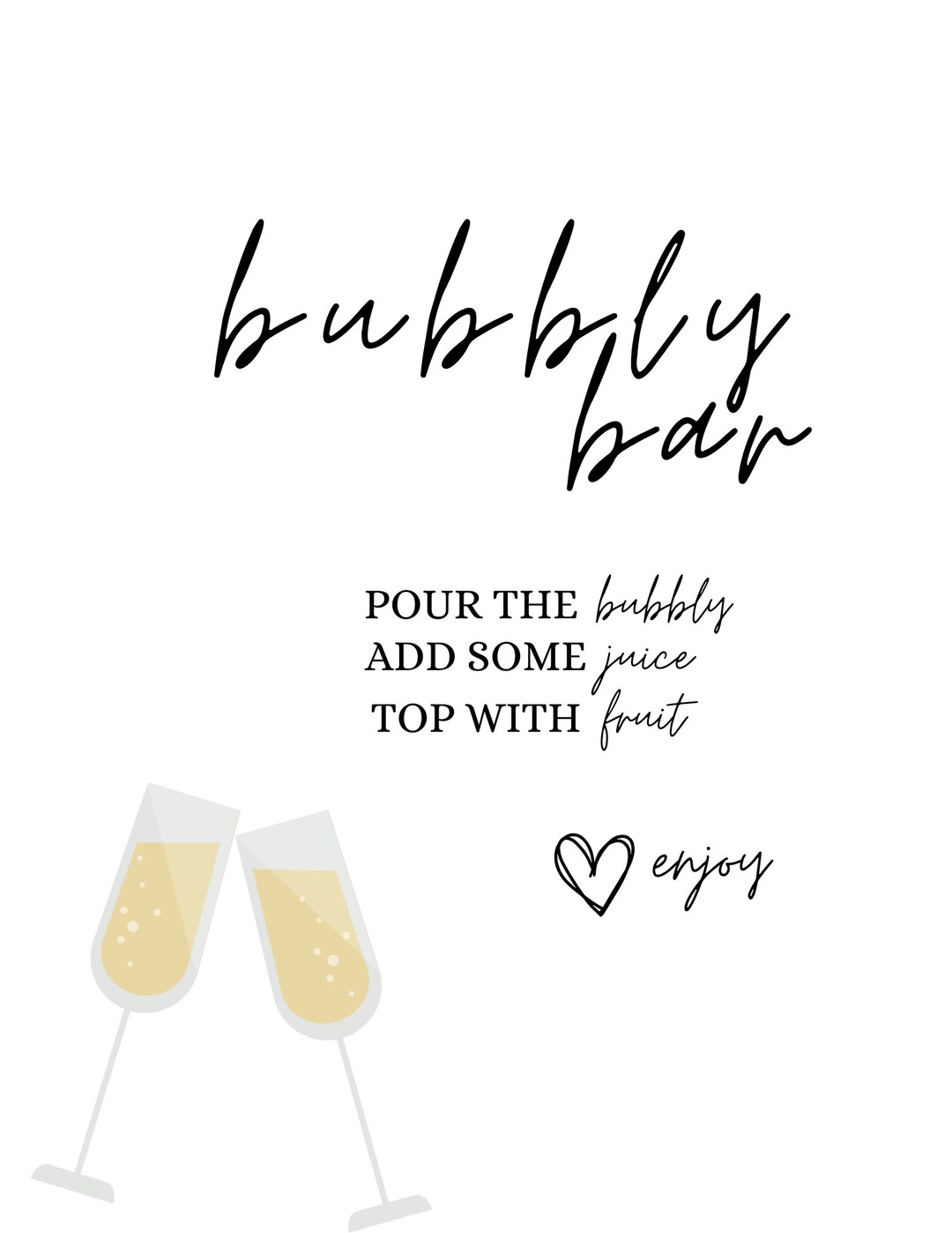 Mimosa Bar Bubbly Bar Mimosa Bar Sign Bubbly Bar Sign Etsy