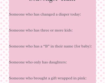 Baby Shower Scavenger Hunt