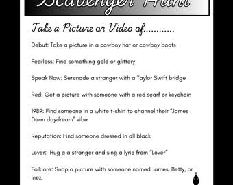 Bachelorette Party Scavenger Hunt Reputation Theme