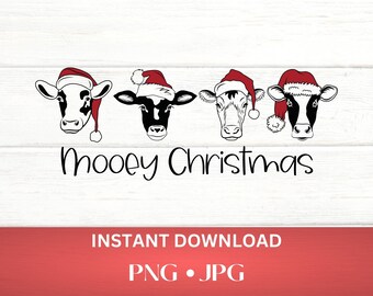 Mooey Christmas PNG, Cute Cow, Christmas Cow, Christmas Cow PNG, Mooey Christmas