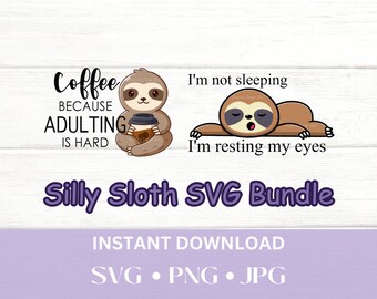 Bradipo SVG, Bradipo PNG, Umorismo per adulti svg, Caffè Png, Detti divertenti, Grembiule divertente