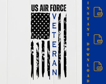 Veteran PNG, Distressed Flag SVG, Military Png, US Air Force Svg, veterans day gift