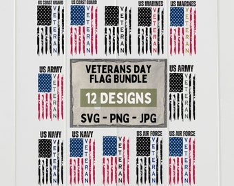 Veteran PNG, Distressed Flag SVG, Veteran Flag Bundle, Military Svg, Military Png