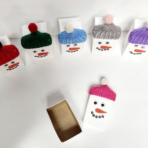 Snowman Gift or Decoration Box Multicolor hat