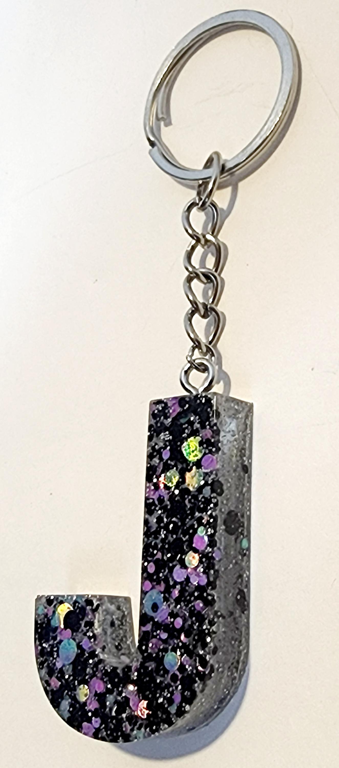 Resin Letter J Keychain – Gold Glitter, Space Galaxy Theme - Etsy