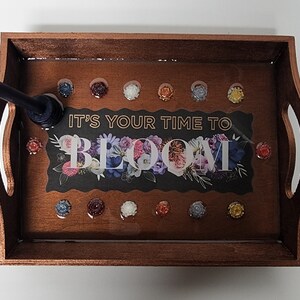 Bloom-Inspired Jewelry Dish with Ring Holder Elegant Decor Its Your Time To Bloom Trinket Dish Bronze multicolor flowers