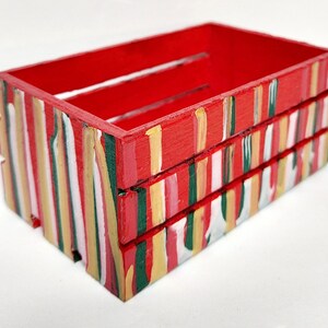 Small Acrylic Pour Painted Wood Box for Organization and Gifts