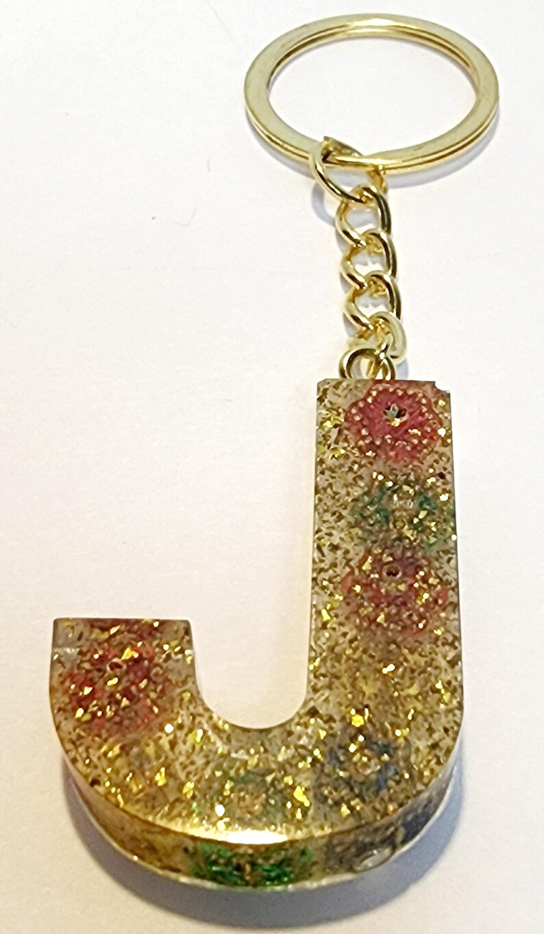 Resin Letter J Keychain – Gold Glitter, Space Galaxy Theme - Etsy