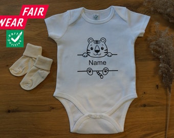 Baby Body Tiger personalised, organic and fair trade