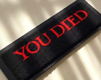 Handmade Punch Needle Keyboard Wrist Rest – Gothic Gamer Desk Mat (Elden Ring Inspired)