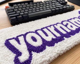 Personalized Punch Needle Keyboard Wrist Rest – Handmade Gaming Desk Wrist Support Pad