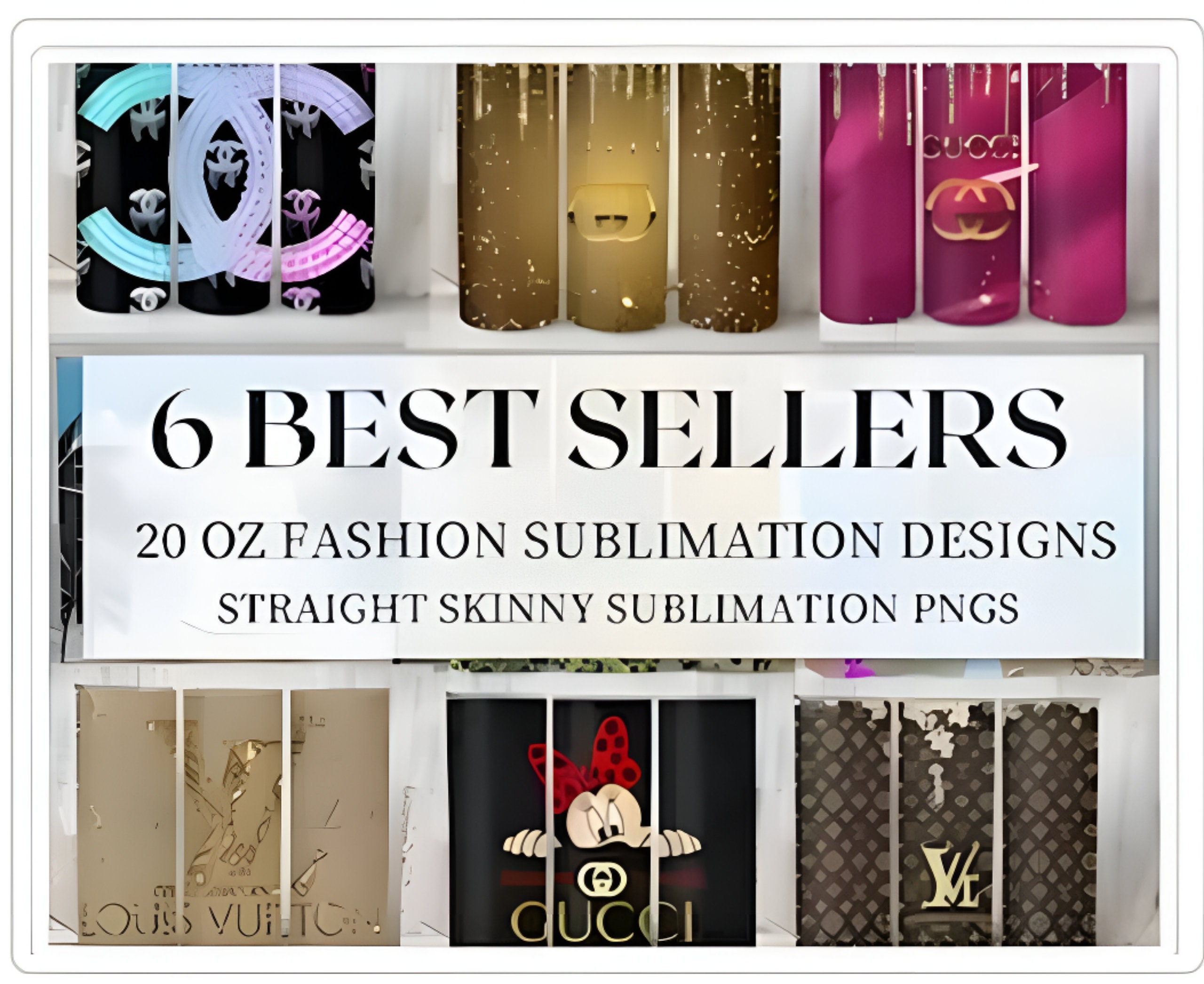 Louis Vuitton Gold Tumbler Wrap PNG Sublimation Digital Download