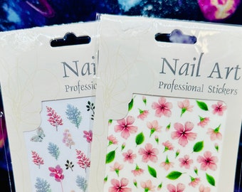 Flower Nail Stickers: Botanical Nail Decals
