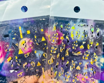 Gold Abstract Nail Art Stickers