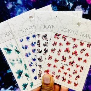 3D Color Flowers Nail Stickers | Nail Decals