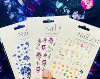 Floral Nail Art Stickers: Botanical Nail Decals