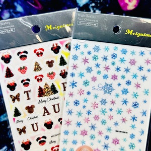 Christmas Nail Stickers| Minnie Mouse | 5D Mickey Mouse & Minnie Inspired Christmas Nail Decals