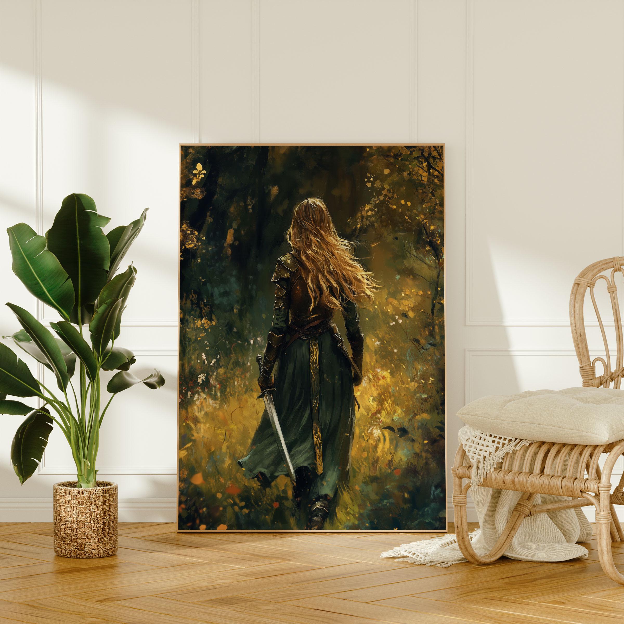 Woman Knight Poster, Dark Academia Wall Decor, Lady Knight in the ...