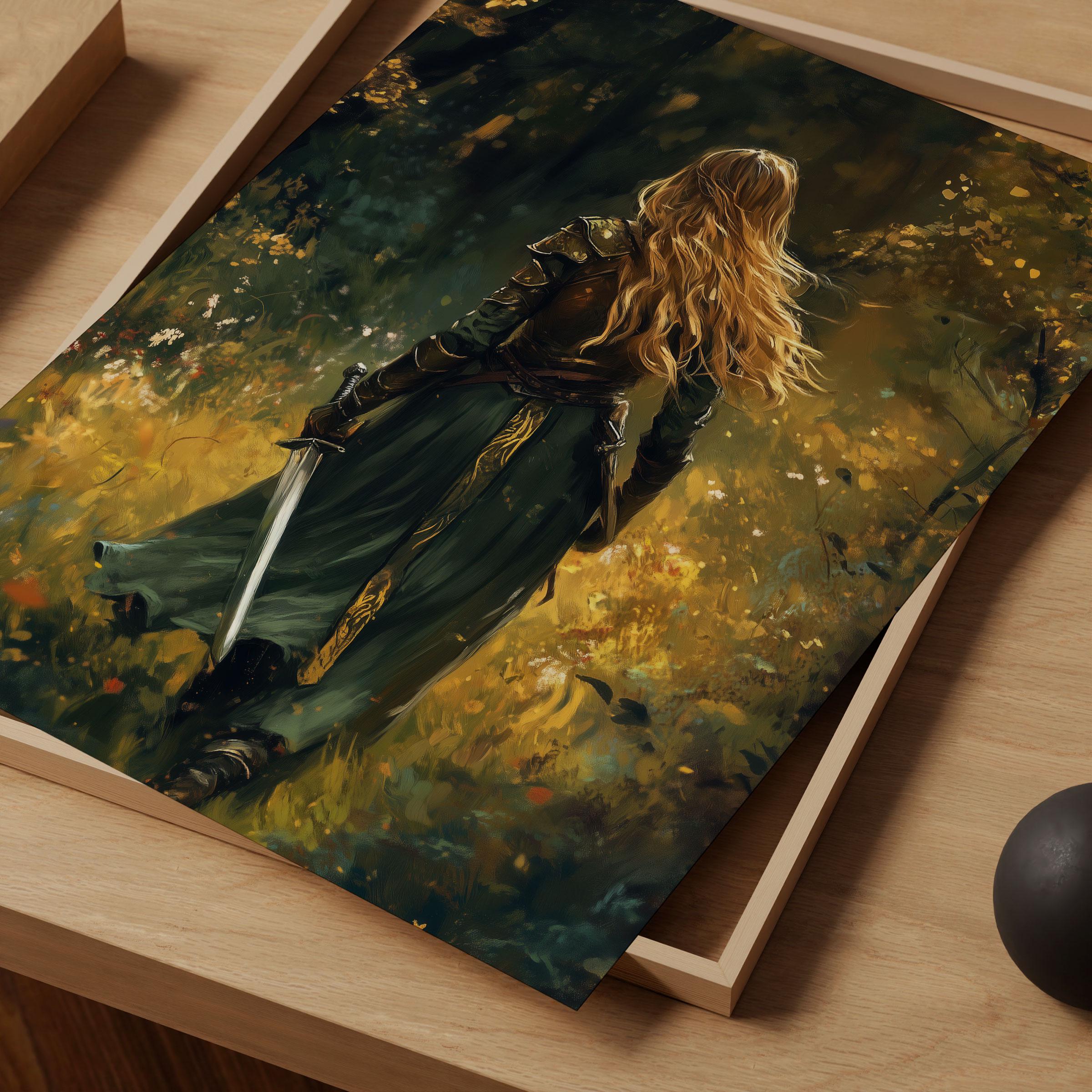 Woman Knight Poster, Dark Academia Wall Decor, Lady Knight in the ...