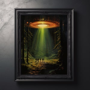 UAP UFO Art Print Art Home Office Decor College Dorm Room Mystery Wall Decor Cosmic Space Art Birthday Gift