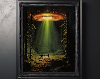 UAP UFO Art Print Art Home Office Decor College Dorm Room Mystery Wall Decor Cosmic Space Art Regalo di compleanno