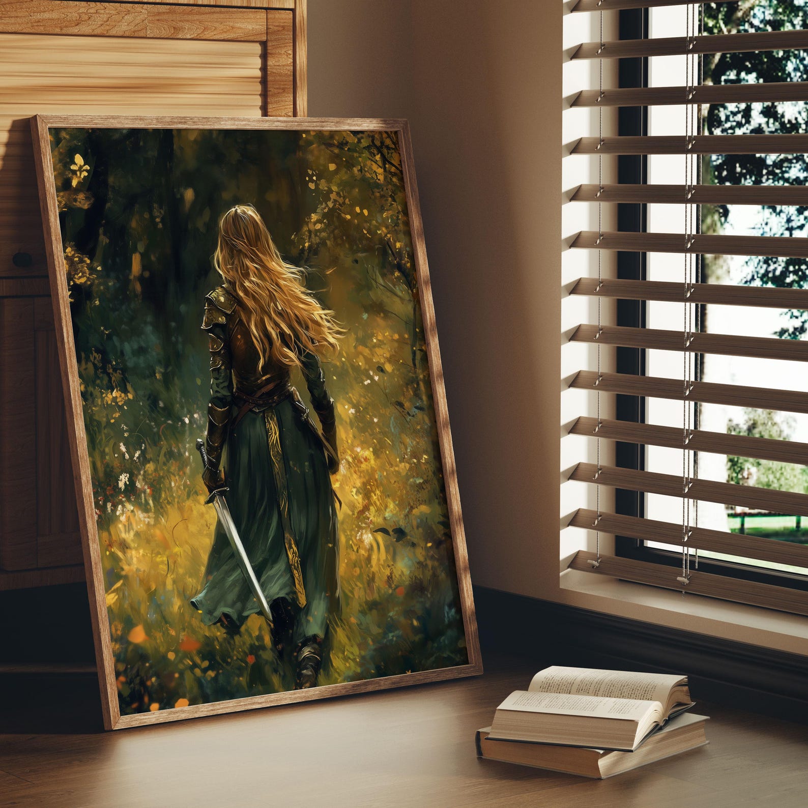 Woman Knight Poster, Dark Academia Wall Decor, Lady Knight in the ...