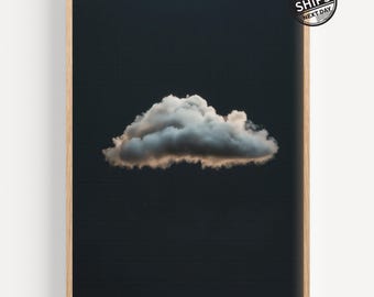 Stampa artistica "Nuvola scura", cielo malinconico, decorazione surreale per la casa.