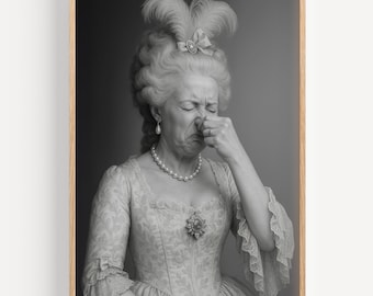 Funny royal bathroom wall art print vintage queen style decor