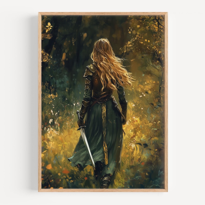 Woman Knight Poster, Dark Academia Wall Decor, Lady Knight in the ...