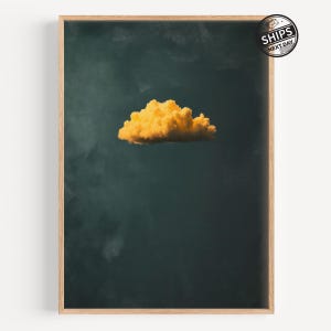Yellow Cloud Artwork Print - Minimalist Abstract Wall Art for Modern Home Decor, Living Room, Bedroom, or Office Poster