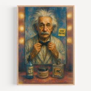 Funny Einstein Bathroom Art: Science Lover Gift, Stay Positive Quote