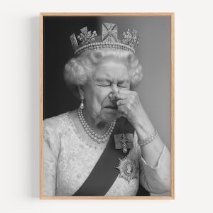 Divertente decorazione da parete per il bagno, regalo vintage con ritratto di regina per amico, stampa di poster di metà secolo, umorismo da toilette, regalo divertente, decorazione da bar divertente