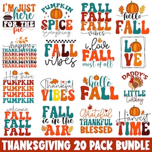 Autumn SVG Bundle, Fall SVG Bundle, Thanksgiving Svg, Fall Svg, Autumn Svg Fall Svg Designs Autumn Quotes, Cut Files for Cricut, Silhouette