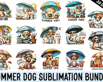 Summer Dog PNG Sublimation Designs | Pet Lover Bundle (Digital Download)