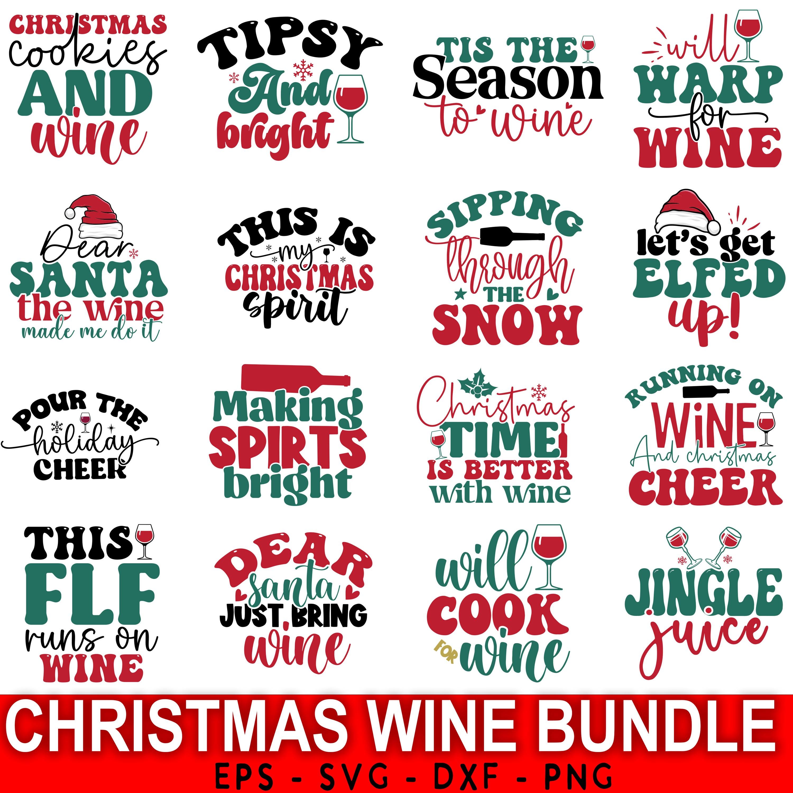 Christmas Wine SVG Bundle / Funny Christmas SVG / Cut File / Cricut ...
