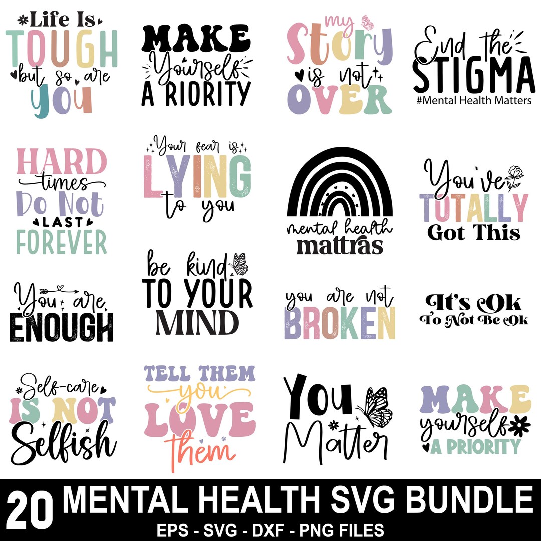 Mental Health SVG Bundle, Positive Affirmations (digital Download) - Etsy