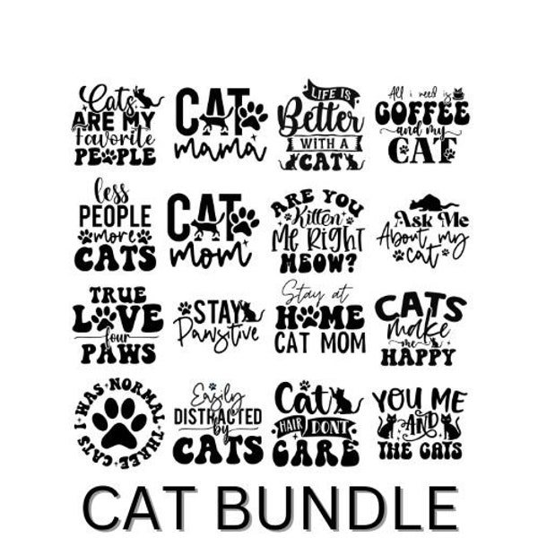 Cat Quotes SVG Bundle, Cat Quotes SVG, Fur Mom svg, Cat Dad svg, Cat Shirt Svg, Paw Prints SVG, Cat Lover svg, Cricut Cut File, Silhouette.