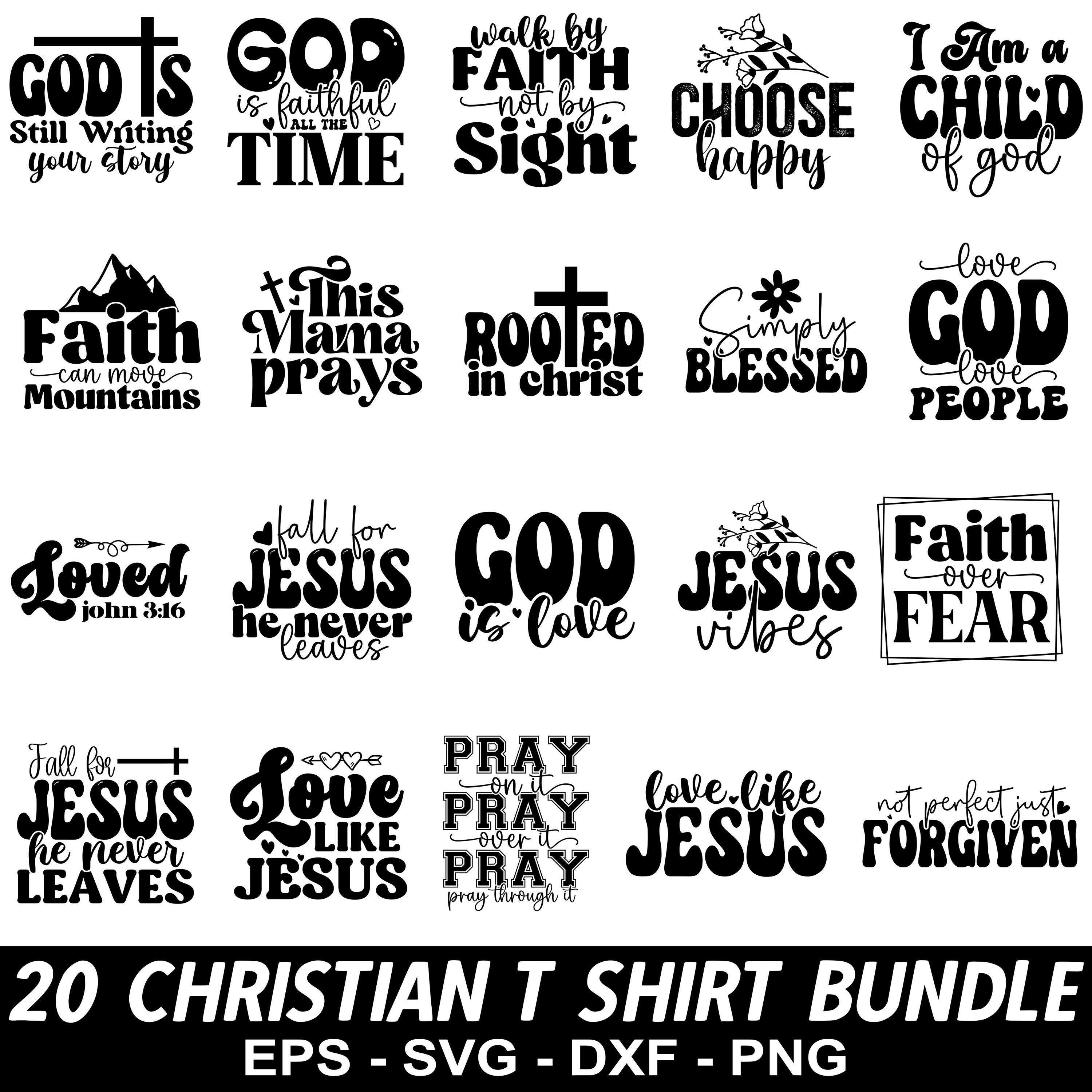 Christian Bundle SVG, Schrift Bundle, sofortiger Download, Bibel Vers Bundle, Schnittdateien für Cricut, religiöse SVG, Jesus, Gott, Glaube svg