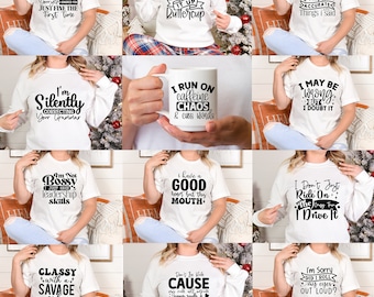 Sarcastic Sayings SVG Bundle, Funny Humor Designs (Printable)