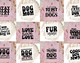 Retro Dog Quotes SVG Bundle, Dog Quotes SVG, Fur Mom svg, Dog Mom svg, Dog Mama, Paw Prints SVG, Dog Lover svg, Cricut Cut File, Silhouette