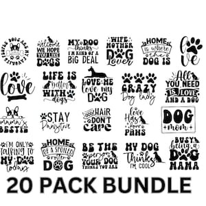 Bundel hondenliefhebbers, hondencitaten svg, hondenmoeder svg, pootafdrukken svg, bont moeder SVG, hondenliefhebbers png, hondenmoeder png-, SVG- en png-bestanden.