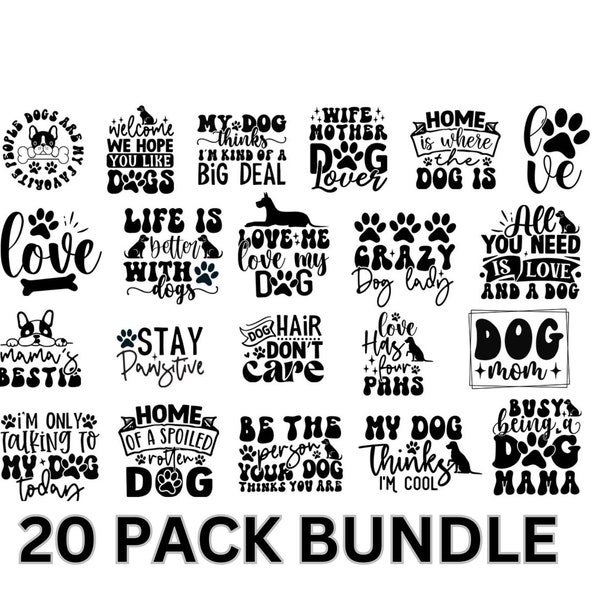 Dog Lovers bundle, Dog Quotes svg ,Dog Mom svg, Paw Prints svg, Fur Mom SVG, Dog Lovers png, Dog Mom png, SVG and PNG files.