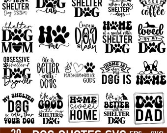 Rescue Dog Quotes SVG Bundle, Dog Lover, Cricut, Silhouette (Digital Download)