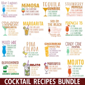 Pacchetto SVG ricetta cocktail, ricetta cocktail in formato SVG, ricetta cocktail per carta in formato SVG, ricetta Bloody Mary in formato SVG, ricetta cosmopolita in formato SVG, Dxf, EPS, PNG,