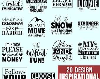 Inspirational Svg Bundle, Motivational Svg Bundle, Inspirational Quotes Svg, Self Love Svg, Positive Quote Svg, Svg Cut File