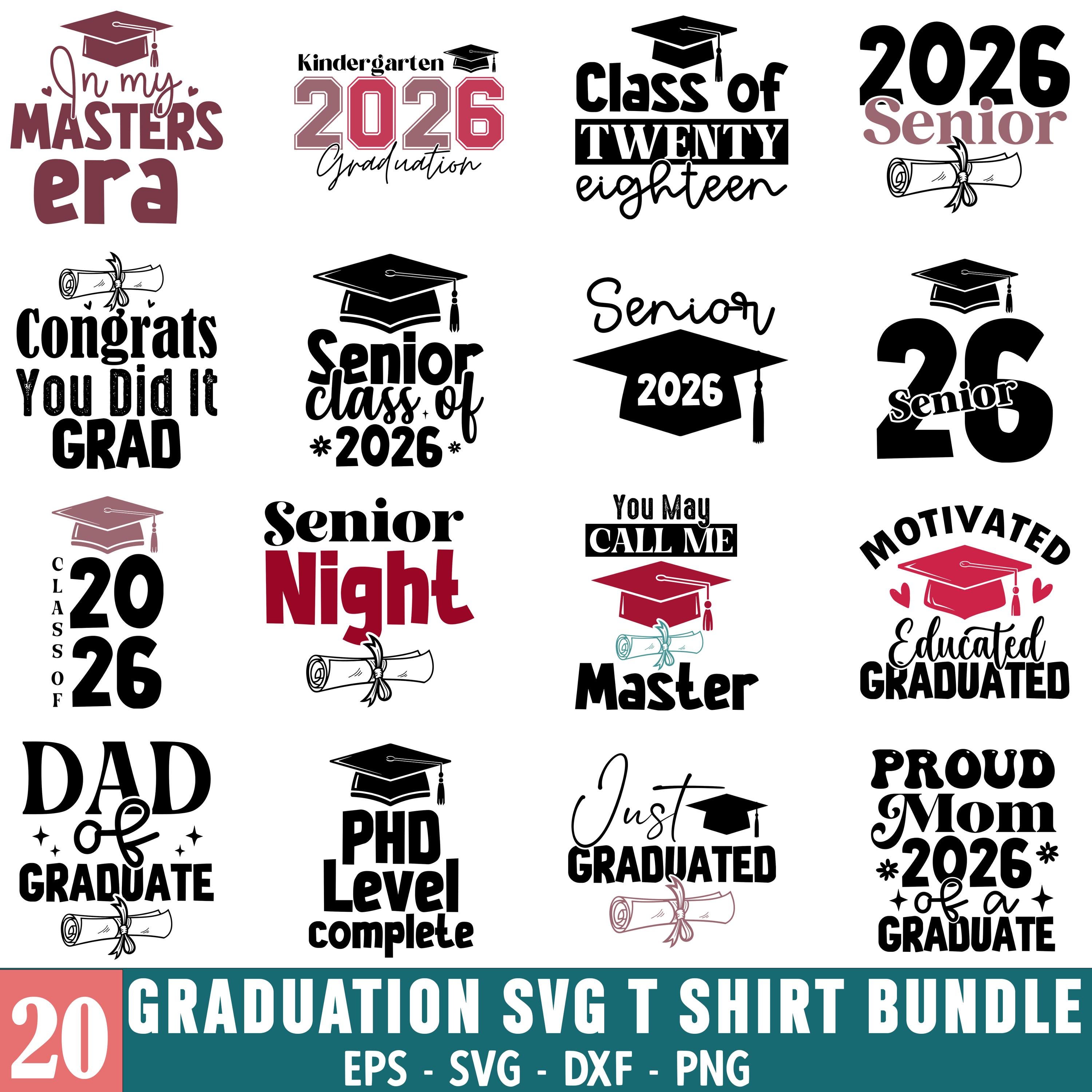 Class of 2026 SVG Bundle, Graduation Cap SVG ,senior 2026 SVG Png ...