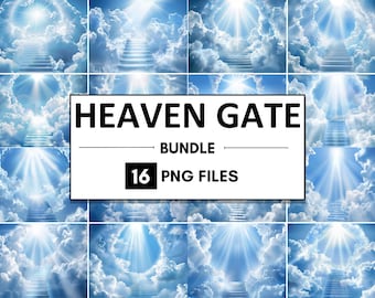 Heaven Gate PNG Bundle: Memorial Backgrounds (Digital Download)