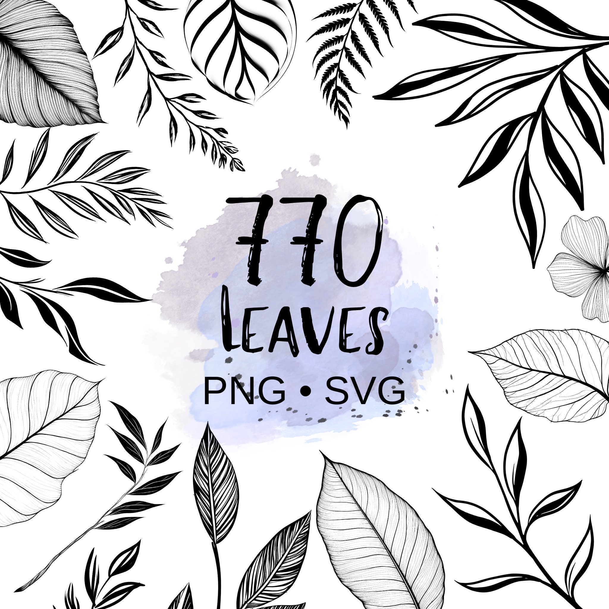 770 Botanical Leaves Clipart Bundle | PNG + SVG | Floral Plant Flower Clip Art | Commercial use